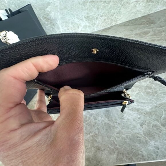 Chanel Lambskin Caviar Black Wallet On Chain Gold Hardware - Picture 12 of 15